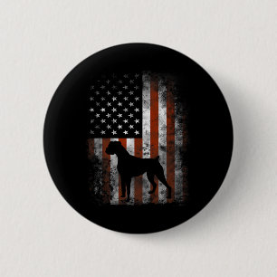 Boxer American Flag Shirt Usa 4th Of July Dog Gift 6 Cm Round Badge