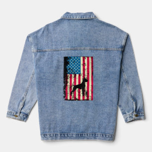 Boxer American Flag USA Patriotic 4th Of July  Denim Jacket