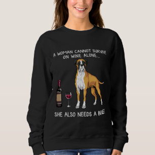 Boxer And Wine Dog Sweatshirt