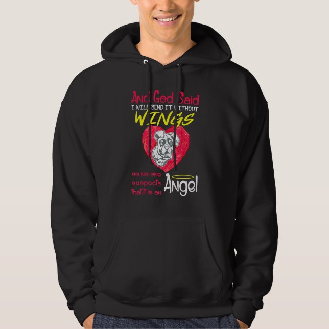 Boxer Angel Without Wings Pet Hoodie (Front)