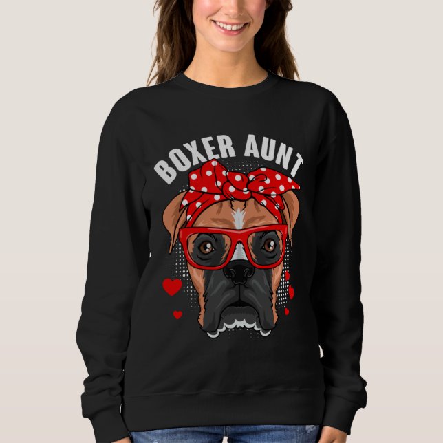 Boxer Aunt Dog  Family Matching Mother s Day Women Sweatshirt (Front)