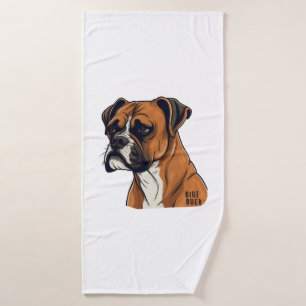 Boxer Bark Designs Punchy Graphic designs Bath Towel