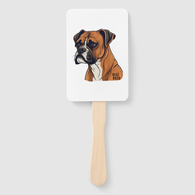 Boxer Bark Designs Punchy Graphic designs Hand Fan (Front)
