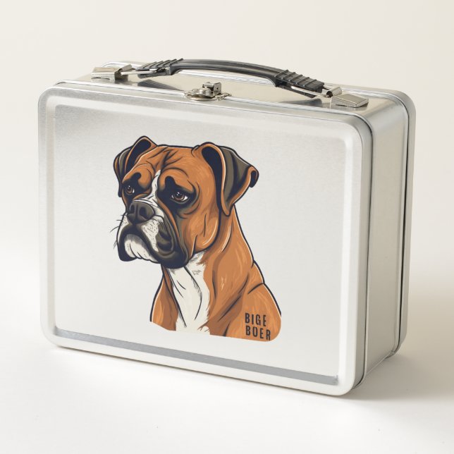 Boxer Bark Designs Punchy Graphic designs Metal Lunch Box (Front)