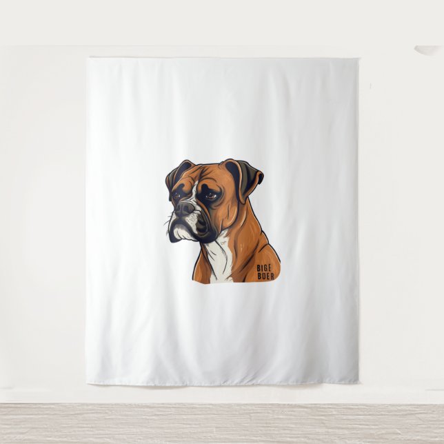 Boxer Bark Designs Punchy Graphic designs Tapestry (Front)