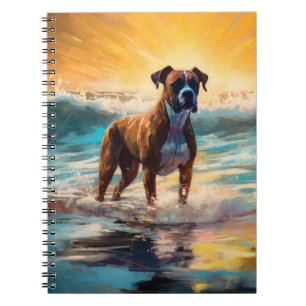 Boxer Beach Surfing Painting Notebook