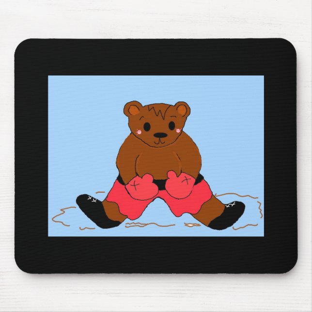 Boxer Bear in Red Mouse Pad (Front)