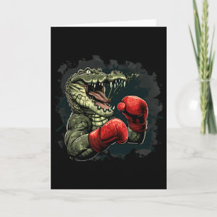 Boxer Bear With Boxing Gloves Kickboxing Funny Box Card