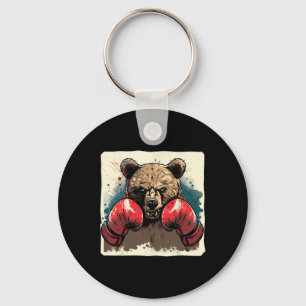 Boxer Bear With Boxing Gloves Kickboxing Funny Box Key Ring
