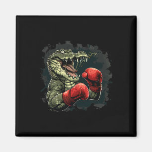 Boxer Bear With Boxing Gloves Kickboxing Funny Box Magnet