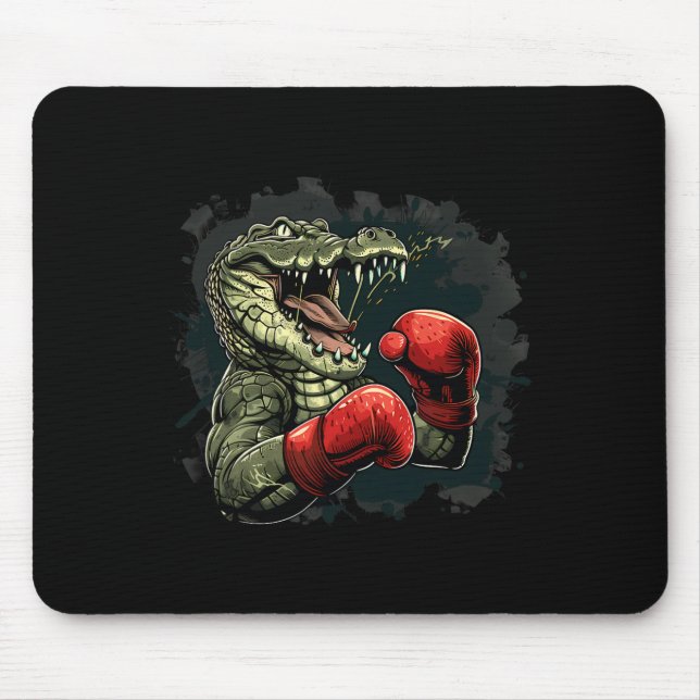 Boxer Bear With Boxing Gloves Kickboxing Funny Box Mouse Pad (Front)