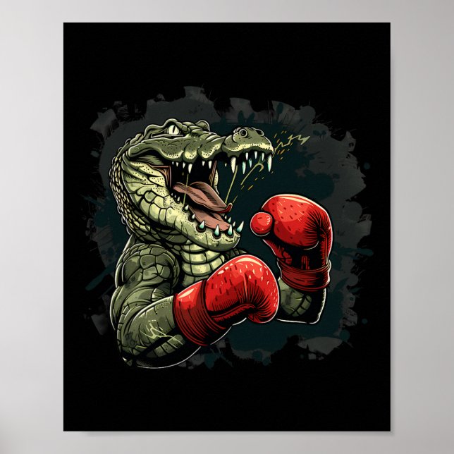 Boxer Bear With Boxing Gloves Kickboxing Funny Box Poster (Front)