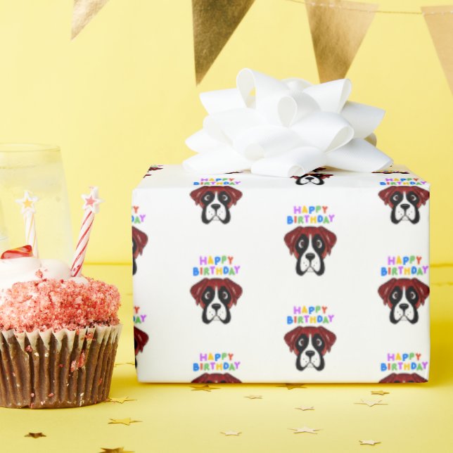 Boxer Birthday Wrapping Paper (Birthday Party)