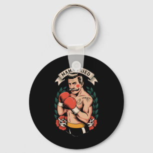 Boxer Boxing American Traditional Tattoo Art Flash Key Ring