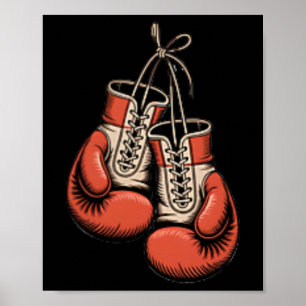 Boxer Boxing American Traditional Tattoo Art Flash Poster