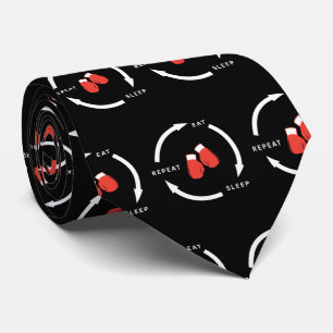 Boxer Boxing Eat Sleep Repeat Sports Fan Saying Tie