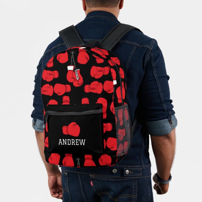Boxer Boxing Gloves Patterned Printed Backpack (Insitu (Model))