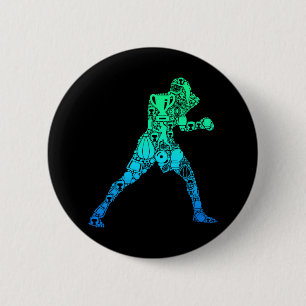 Boxer Boxing Men Boys Children 6 Cm Round Badge