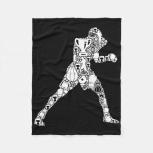 Boxer Boxing Men Kids Boys  Fleece Blanket