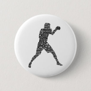 Boxer Boxing Men Kids Boys Youth 6 Cm Round Badge