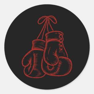 Boxer Boxing Ring Martial Art Sport Kickboxer Trai Classic Round Sticker
