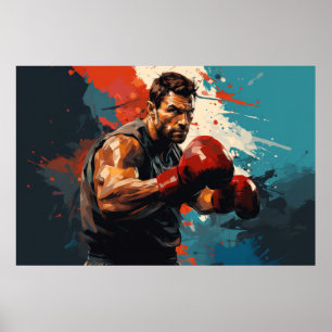 Boxer Boxing Sport Painting Abstract Art Decor