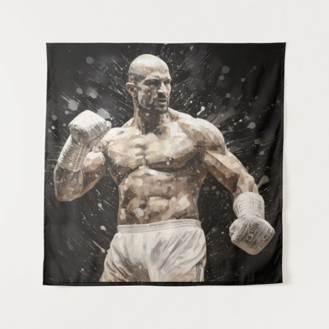 Boxer Boxing Sport Painting Abstract Art Decor Tapestry (Front)