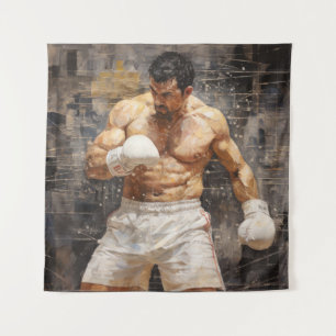 Boxer Boxing Sport Painting Abstract Art Decor Tapestry