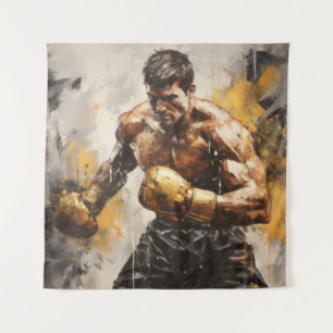 Boxer Boxing Sport Painting Abstract Art Decor Tapestry