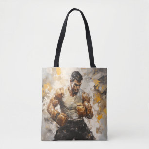 Boxer Boxing Sport Painting Abstract Art Decor Tote Bag