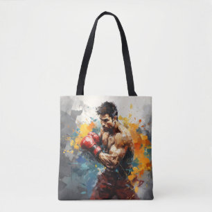 Boxer Boxing Sport Painting Abstract Art Decor Tote Bag