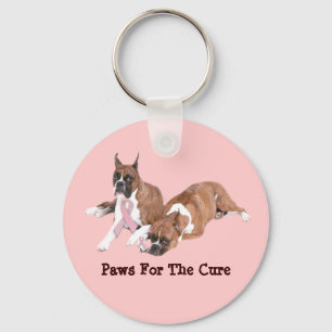 Boxer Breast Cancer Keychain
