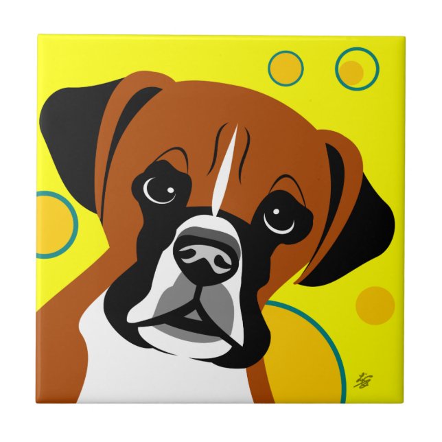 Boxer Breed Ceramic Tile (Front)