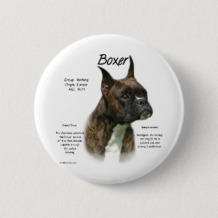 Boxer (brindle) History Design 6 Cm Round Badge
