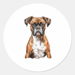 Boxer Buddies Cute Dog Designs for Loyal Boxer Classic Round Sticker