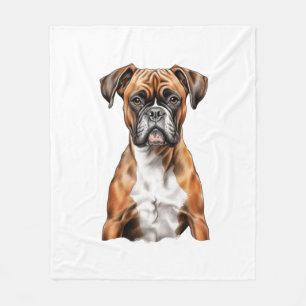 Boxer Buddies Cute Dog Designs for Loyal Boxer Fleece Blanket