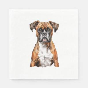 Boxer Buddies Cute Dog Designs for Loyal Boxer  Napkin