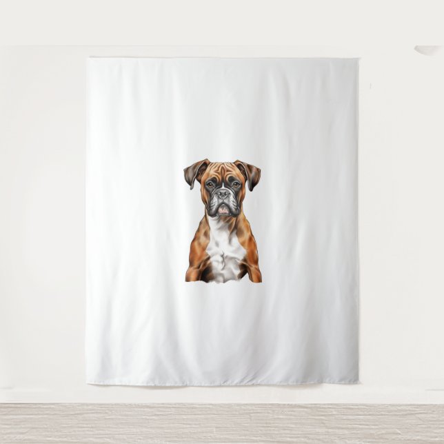 Boxer Buddies Cute Dog Designs for Loyal Boxer Tapestry (Front)