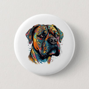 Boxer Buddies Playful Pup File Summary Digital 6 Cm Round Badge