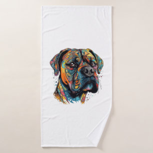 Boxer Buddies Playful Pup File Summary Digital Bath Towel