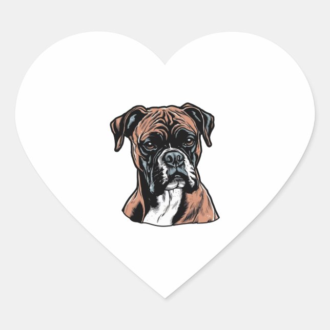 Boxer Buddy Humourous Protective Heart Sticker (Front)