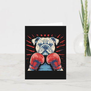 Boxer Bulldog With Boxing Gloves Kickboxing Funny  Card