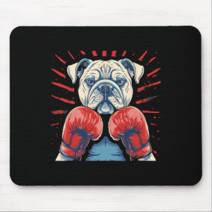 Boxer Bulldog With Boxing Gloves Kickboxing Funny  Mouse Pad