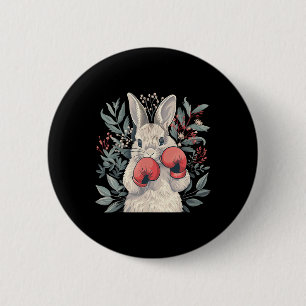 Boxer Bunny With Boxing Gloves Kickboxing Funny Bo 6 Cm Round Badge
