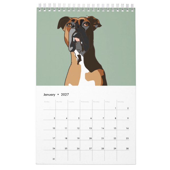 Boxer Calendar (Jan 2027)