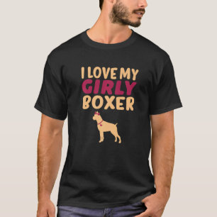 Boxer Canine Pet Funny Girl Dog Pup Gender Reveal T-Shirt