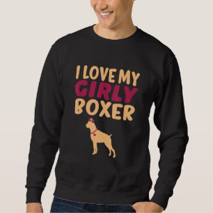 Boxer Canine Pet Girl Dog Pup Gender Reveal Cute Sweatshirt