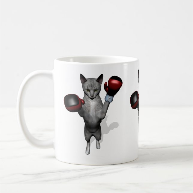 Boxer Cat Coffee Mug (Left)