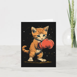 Boxer Cat On Boxing Men Women Kids Card