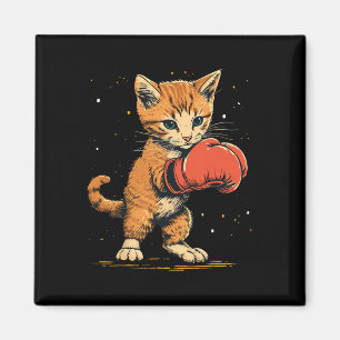 Boxer Cat On Boxing Men Women Kids Magnet
